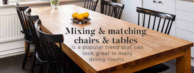 mix and match chairs and table