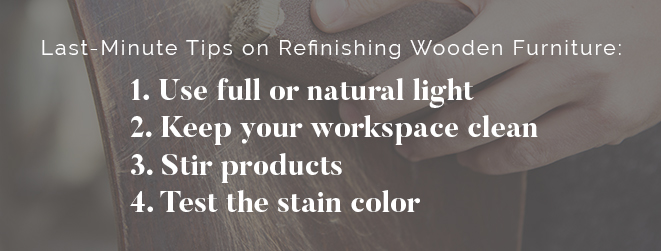 Last Minute Refinishing Tips