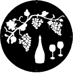 Grape Vine and Wine Bottle Logo 