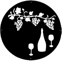 Grape Vine and Wine Bottle Logo 