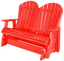 Red Wooden Rocking Bench