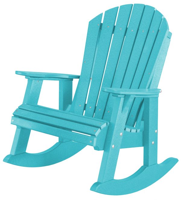 Teal Wooden Outdoor Rocking Chair