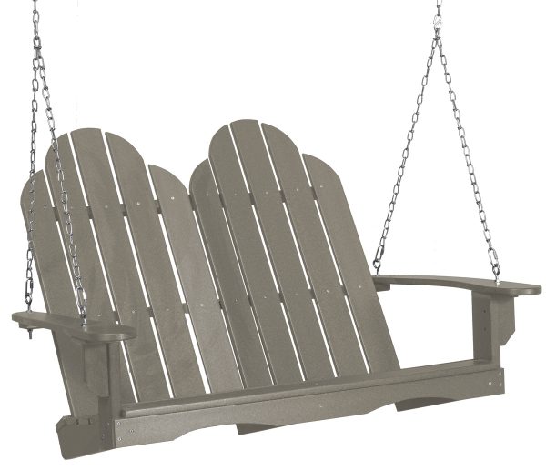 Tan Hanging Wooden Porch Swing