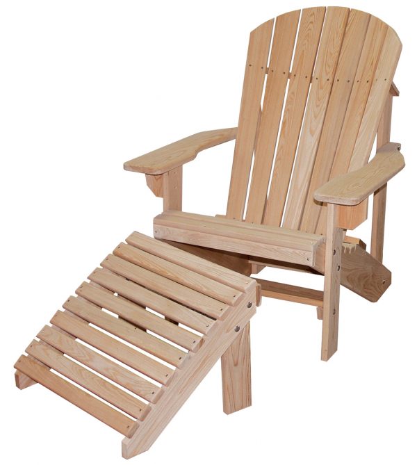 Wooden Beach Chair with Wooden Footrest