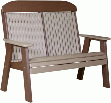 Grey and Brown Wooden Two Seat Bench