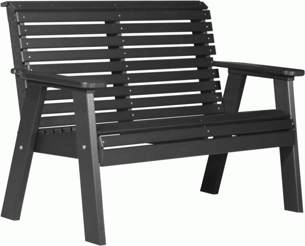 Black Wooden Two Seat Bench