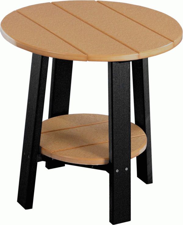 Brown Wooden Stool with Black Legs