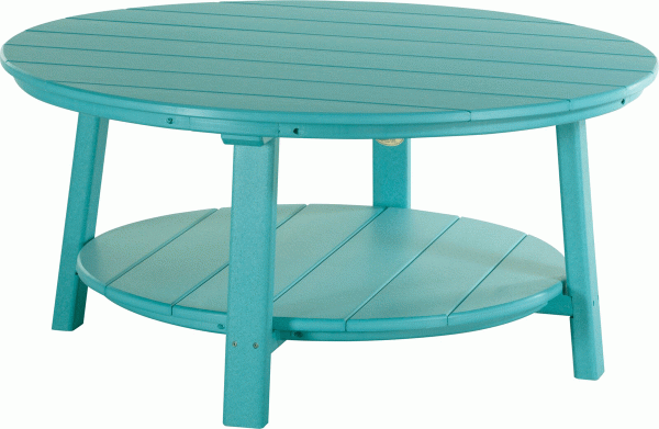 circular blue side table