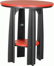 Red tall stool with black legs