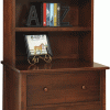 Tall wooden bookcase with drawers
