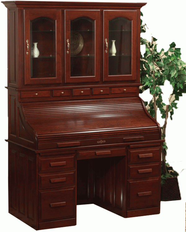 Desk with drawers and hutch closed