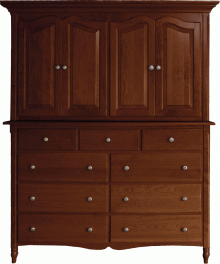 Wooden double armoire chest