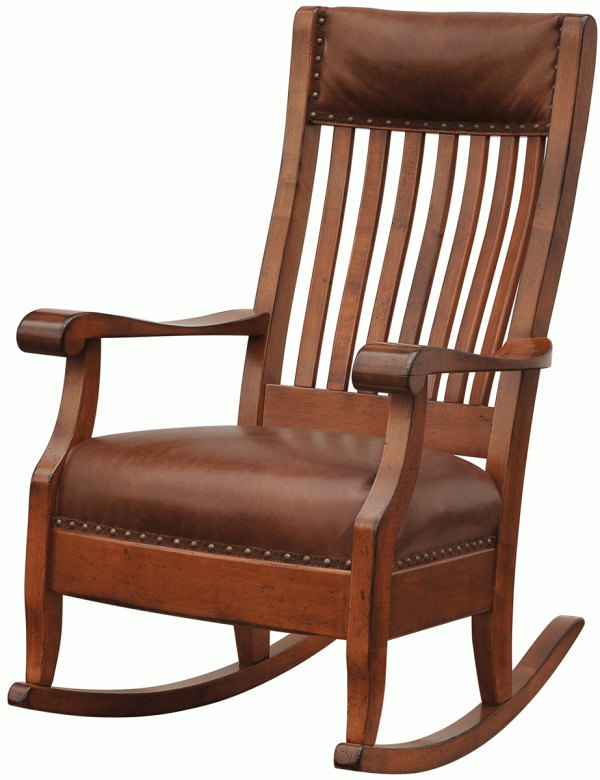 Wooden rocking chair with cushion