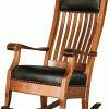 Wooden Rocking chair with black cushion