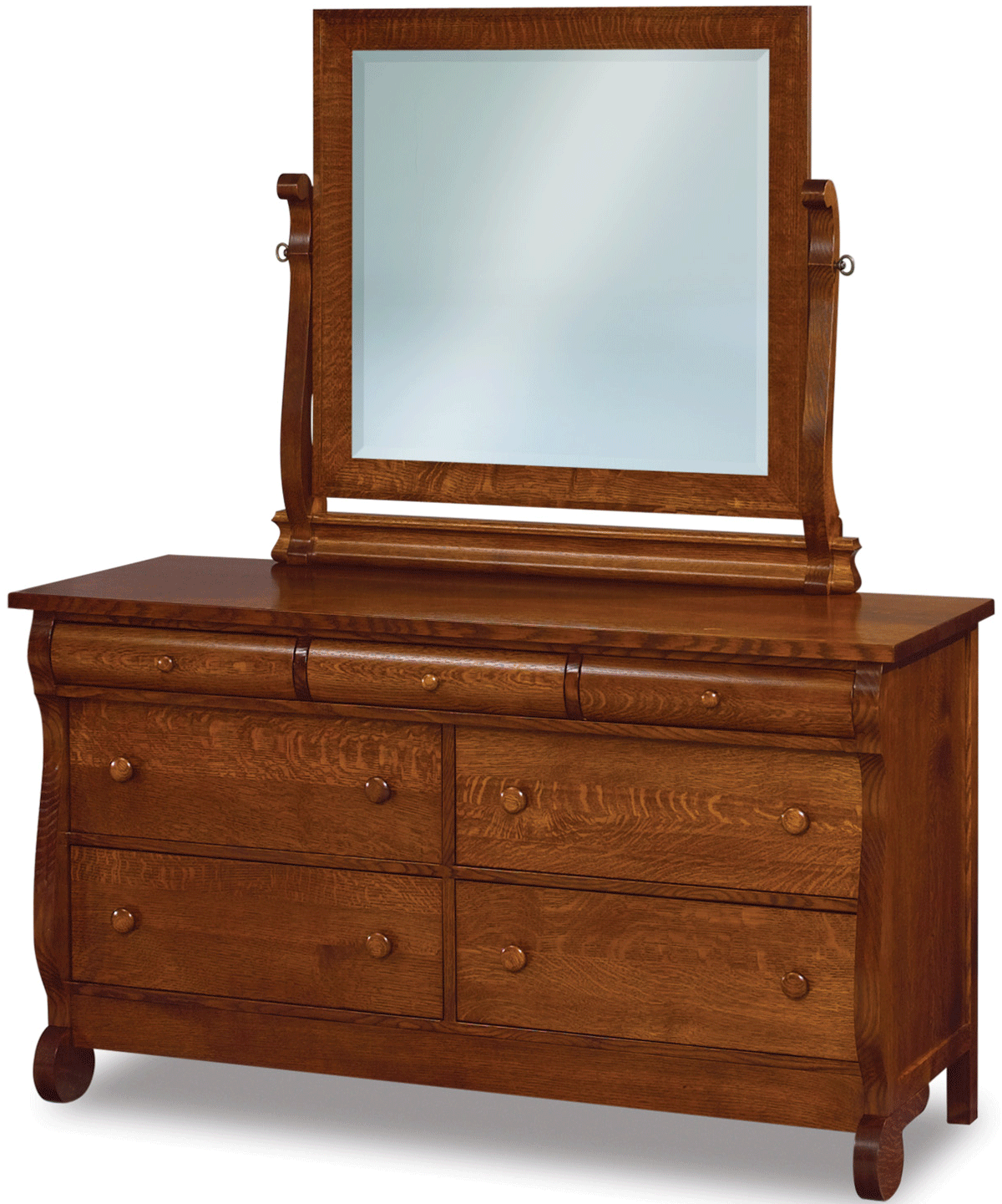 1389 Wooden Dresser with Mirror