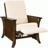 Wooden recliner with white cushion