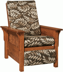 Wooden recliner with flower cushions