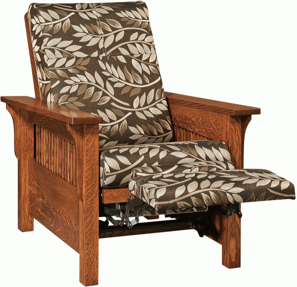 Wooden recliner with flower cushions