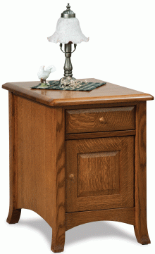 Wooden night stand with doors