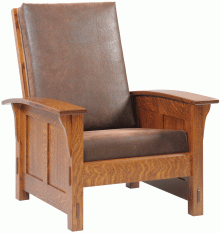 Wooden chair with brown cushions