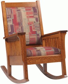 Wooden rocking chair with cushions