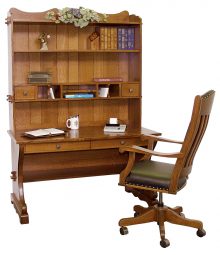 Amish Village Library Desk with Hutch