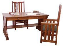 Wooden computer desk with hutch