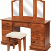 brown maple dressing table with mirror