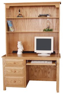 small desk with hutch top