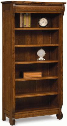 Old Classic Sleigh 5 Shelf Bookcase