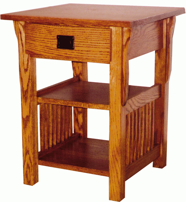 Prairie Mission Lamp Table with Shelves