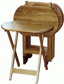 Amish Oval TV Tray Set