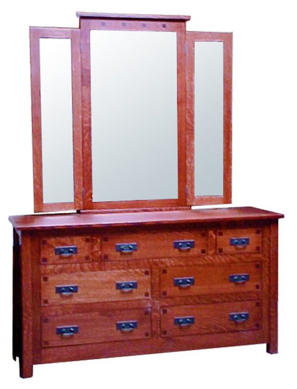 Mission Square Dresser With Mirror
