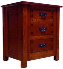 Mission Square 3 Drawer Nightstand