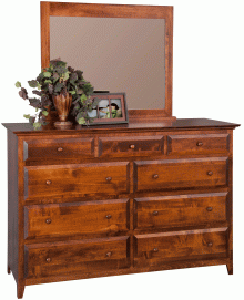 English Shaker Mule Dresser With Mirror