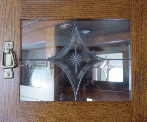 Beveled Glass Display Door