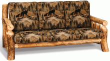 Rustic Couch With Black Bear Print Cushions