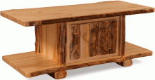 Rustic Style Coffee Table with Middle Cabinet