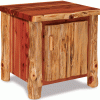 Rustic Wood Side Table With Cabinet