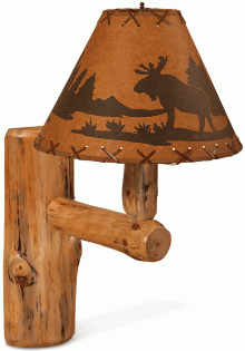 Rustic Wall Sconce With Moose Lampshade