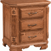 Detailed Wood Nightstand With 3 Drawers
