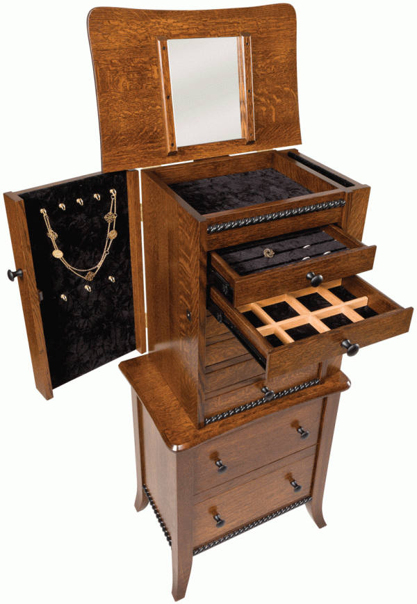 Different Compartments Of The Jewelry Chest