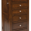 Tall Wood Jewelry Chest With Nickel Hardware