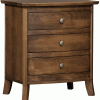 Wood Three Drawer Nightstand