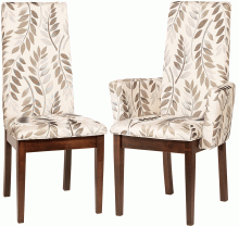 Upholstered Dining Room Chairs With Leaf Fabric