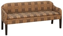 Upholstered Couch With Brown Patterned Fabric