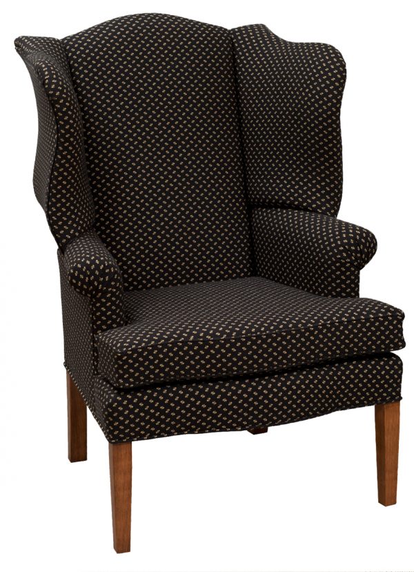 Upholstered Arm Chair With Black And White Patterned Fabric