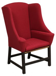 Red Upholstered Chair With Wood Legs