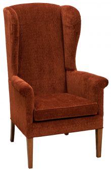 Rust Colored Upholstered Chair With Wood Legs