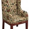 Upholstered Patterned Chair With Rope Accents